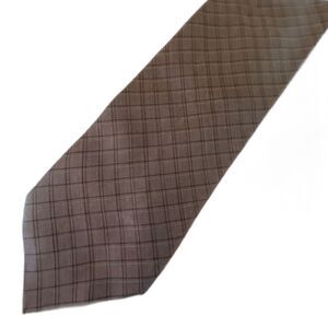 Giorgio Armani Brown Square Grid Men’s Tie